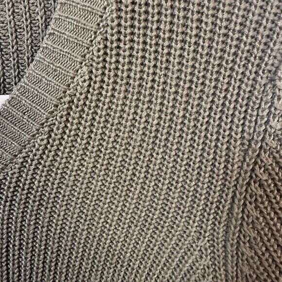 Altar'd State Olive Green Knit Peplum Sweater with Ruffle Details Medium - Picture 4 of 10